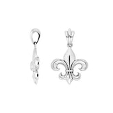 AP-9007-S Sterling Silver Beautiful Designer Fleur De lis Pendant With Plain Silver Jewelry Bali Designs Inc